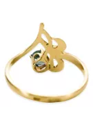 Esmeralda Oro amarillo de 14 quilates Anillo Estilo vintage vrc095y